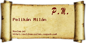 Pelikán Milán névjegykártya