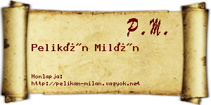 Pelikán Milán névjegykártya